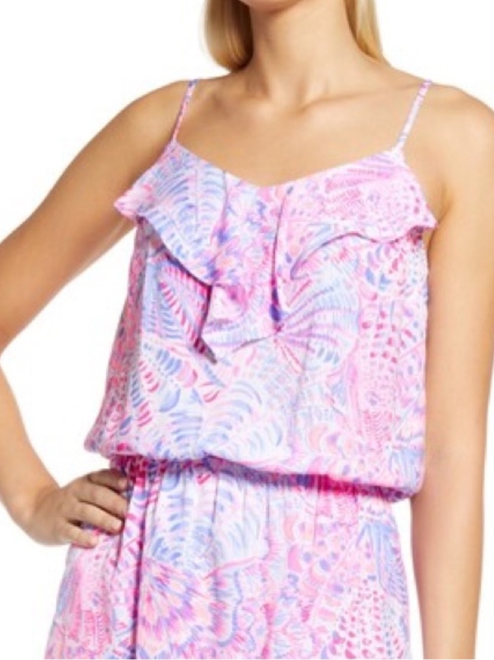 Lilly Pulitzer Zana Skort Romper - Raz Berry Sea You Soon - Picture 3 of 9